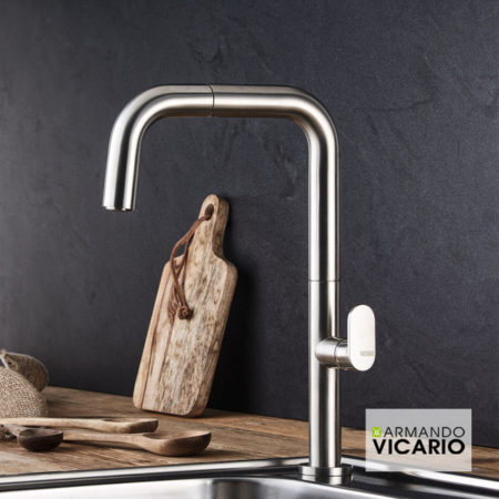 Μπαταρία Νεροχύτη EVA VICARIO Inox FINISH