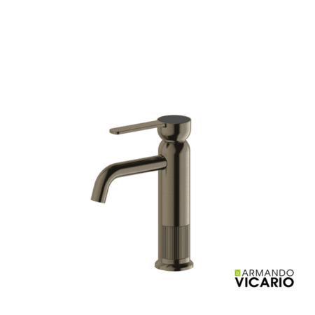 Μπαταρία Νιπτήρος με Βαλβίδα.CLIC-CLAC LUMIERE VICARIO Μαύρο Brushed