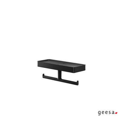 Χαρτοθήκη Διπλή με Εταζέρα TIGER GEESA Μαύρο Ματ