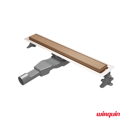 Κανάλι Ντους FLAT LINEAR 60cm WIRQUIN Inox PVD ROSE-Χρυσό
