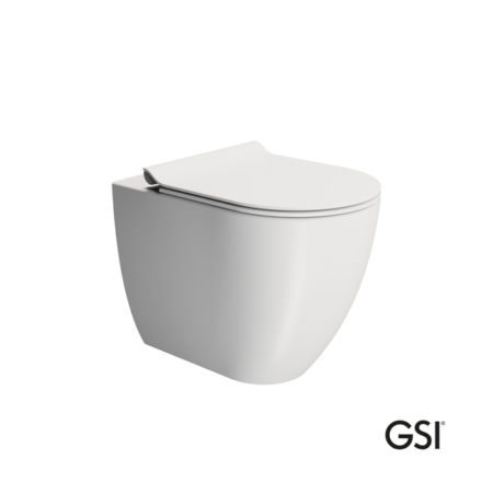 Κομπλέ Λεκάνη ΥΠ PURA/55 SWIRLFLUSH+Καλυμμα MS86SC SUPER-SLIM S/C GSI Λευκό Ματ