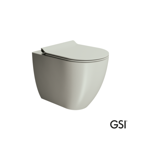 Κομπλέ Λεκάνη ΥΠ PURA/55 SWIRLFLUSH+Καλυμμα MS86SC SUPER-SLIM S/C GSI CENERE