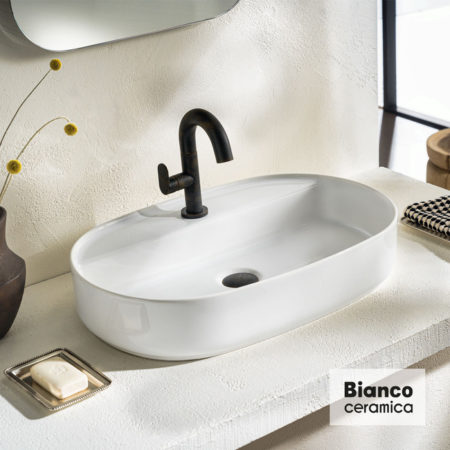 Νιπτήρας 60x40 (1 οπή) BIANCO CERAMICA Λευκό
