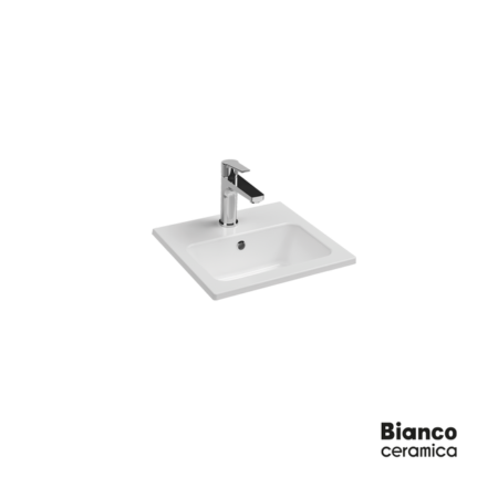 Νιπτήρας 40x36 (1 οπή) BIANCO CERAMICA Λευκό