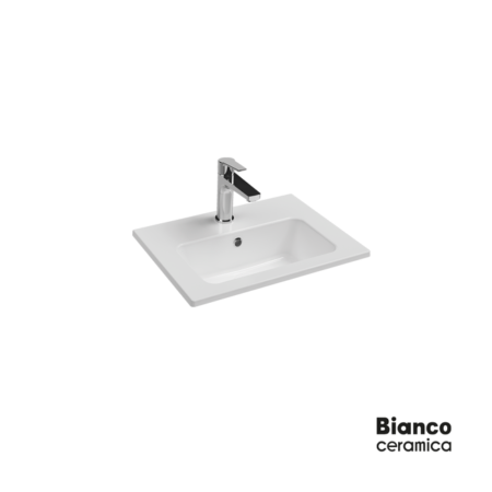 Νιπτήρας 50x36 (1 οπή) BIANCO CERAMICA Λευκό