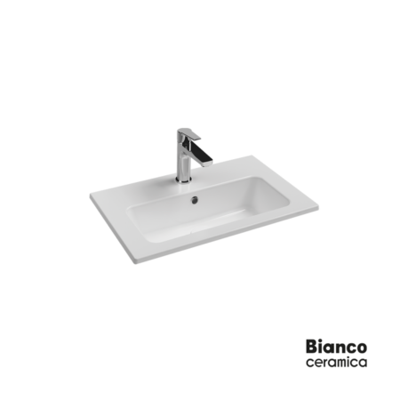 Νιπτήρας 60x36 (1 οπή) BIANCO CERAMICA Λευκό