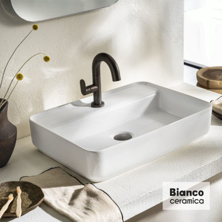 Νιπτήρας 55x40 (1 οπή) BIANCO CERAMICA Λευκό