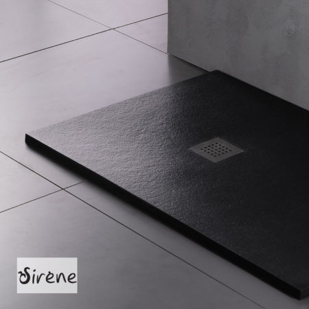 Ντουζιέρα Βαλβίδα SLATE 160x80 SIRENE Μαύρο Ματ