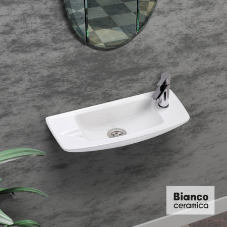 Νιπτήρας 44x20 BIANCO CERAMICA Λευκό