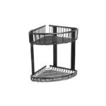 Διπλό γωνιακό καλάθι σχαρωτό μαύρο ματ RETI 9639 55 KARAG 21x21x29cm