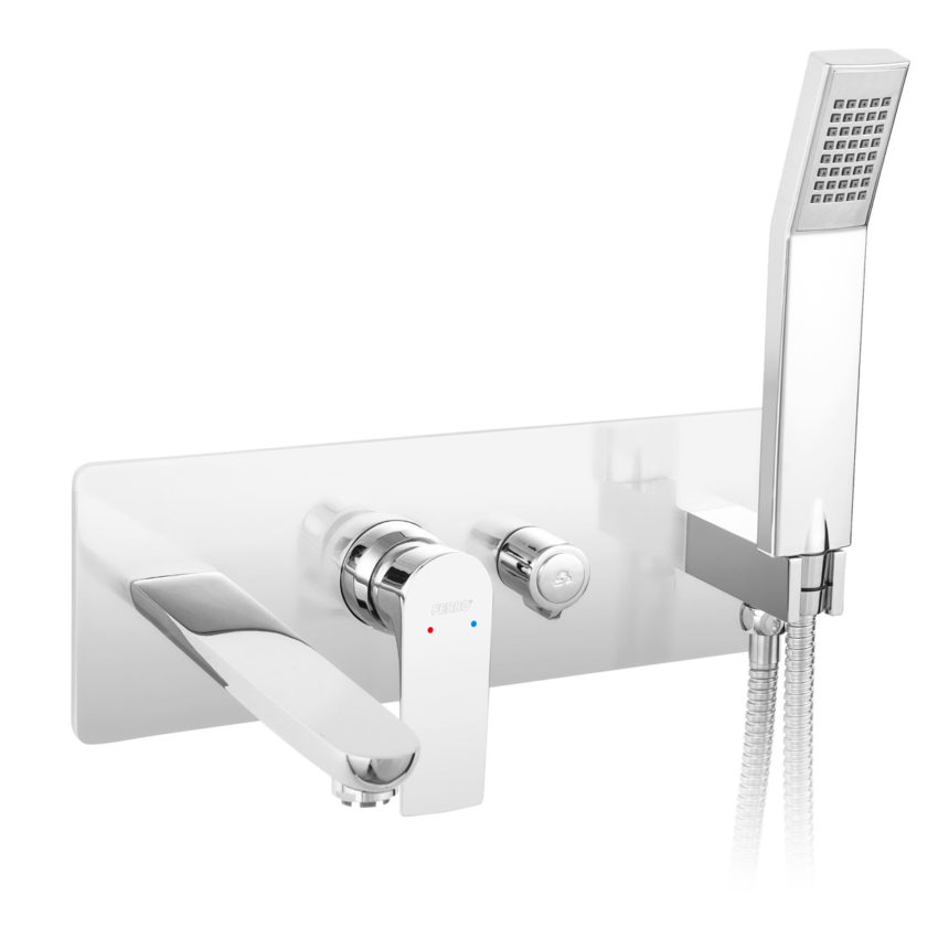 BAQ11P Μπαταρία λουτρού εντοιχισμού ALGEO SQUARE BAQ11P FERRO - Image 1