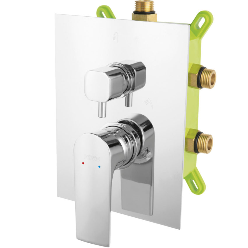 BAQ7P3BOX Μίκτης ντους 3 εξόδων ALGEO SQUARE BAQ7P3BOX FERRO - Image 1