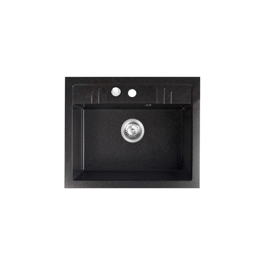 Νεροχύτης κουζίνας γραφίτη λαμπερό DRGM1/48/58HA FERRO 58x48cm - Image 1