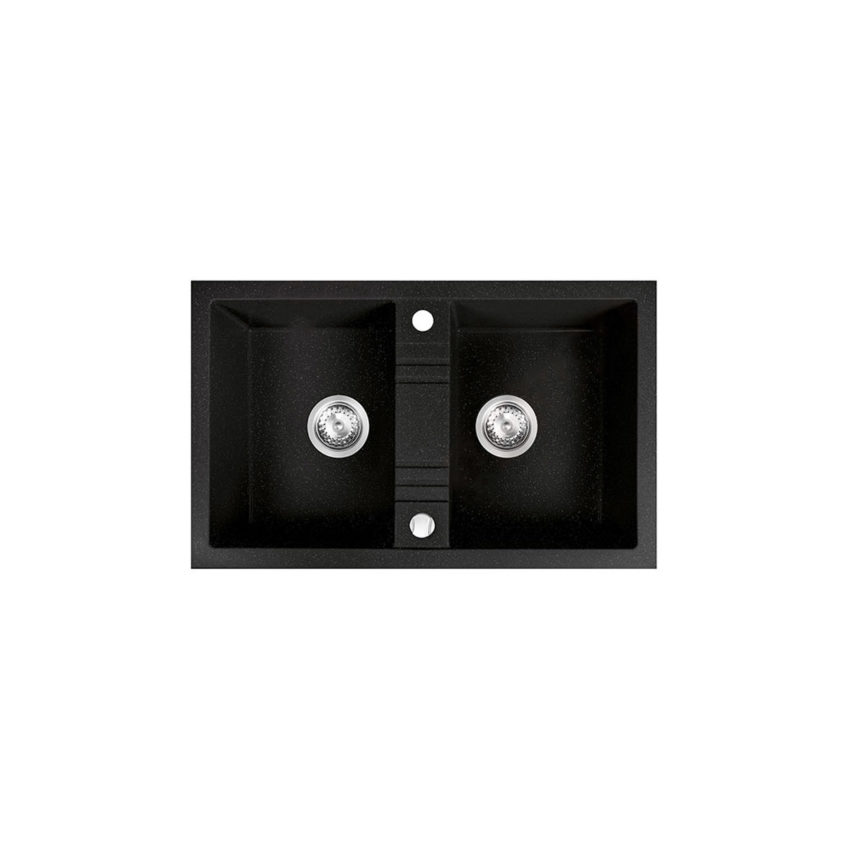 Νεροχύτης κουζίνας γραφίτη λαμπερό DRGM2/48/78HA FERRO 78x48cm - Image 1