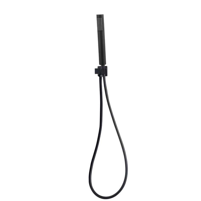 H3D-HSH064-P458BL_1 Τηλέφωνο ντους με σπιράλ και βάση στήριξης DELOS Black KARAG - Image 1