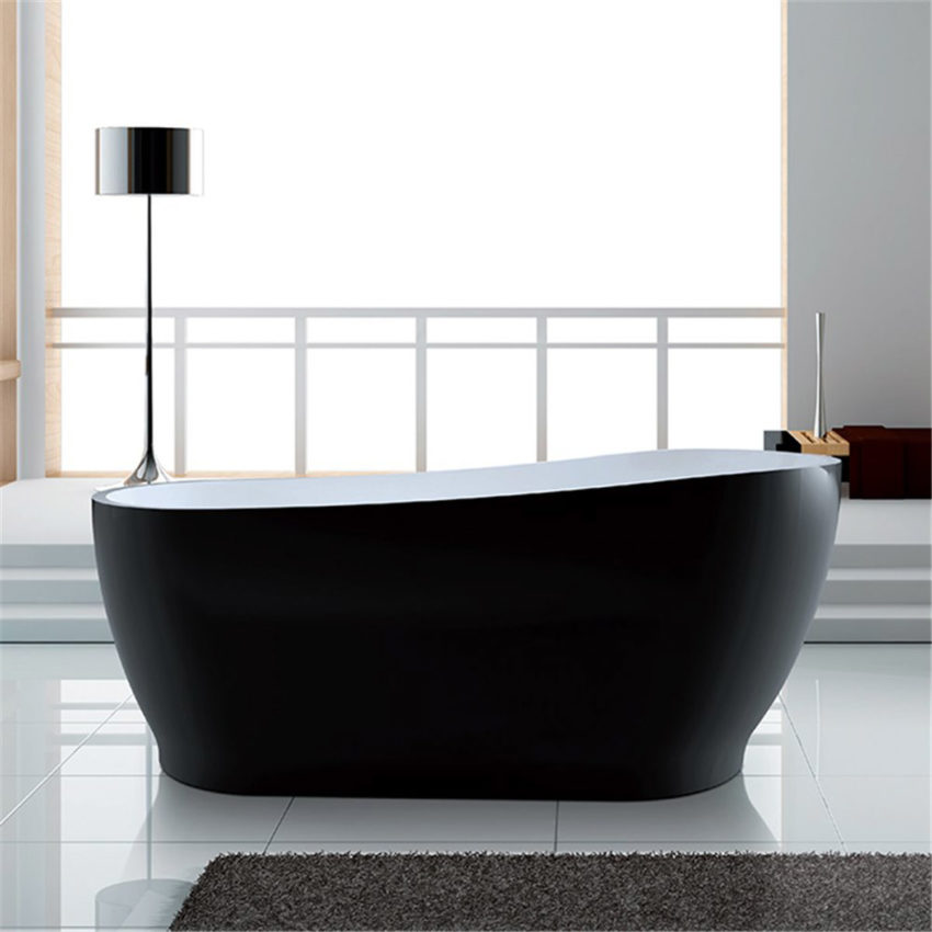 K1527B_1 Μπανιέρα ελεύθερης τοποθέτησης μαύρη ATENA K-1527B KARAG 170x80x68cm - Image 1