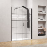 Καμπίνα από τοίχο σε τοίχο με frame κρύσταλλο NERO 6 PORTA Black KARAG