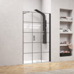 Καμπίνα από τοίχο σε τοίχο με frame κρύσταλλο NERO 5 PORTA Black KARAG