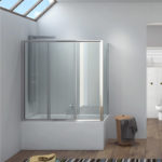 Καμπίνα μπανιέρας από τοίχο σε τοίχο με σεριγραφάτο κρύσταλλο PENTA K-100 KARAG 150x148cm