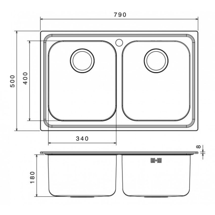 Νεροχύτης Anniversario 86χ50 Αpell Inox Σαγρέ - Image 2