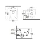 Λεκάνη Κρεμαστή MIZO/51,5 Rimless με κάλυμμα Slim Soft Close MS36SC, Bianco Ceramica White Matt - Image 3