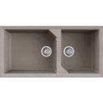 Elleci Tekno 490 100x50cm Ghisa Ένθετος Γρανίτης Με 2 Γούρνες