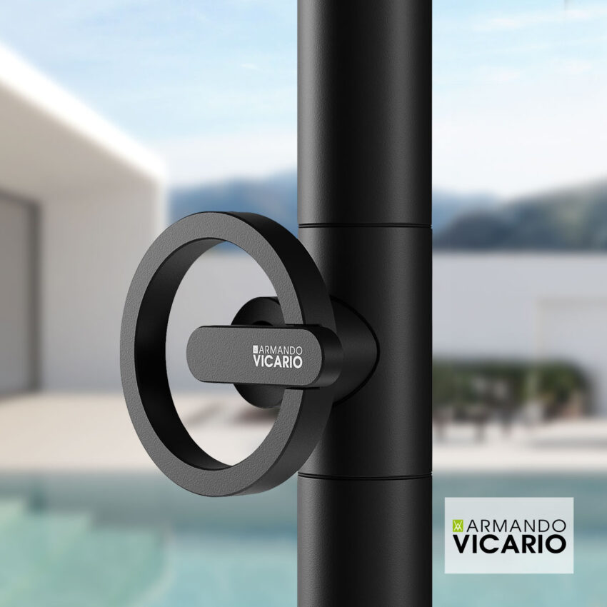 Στήλη Ντουζιέρας εξωτερικού χώρου με μίκτη Slim, Vicario AISI 316 Black Matt - Image 3
