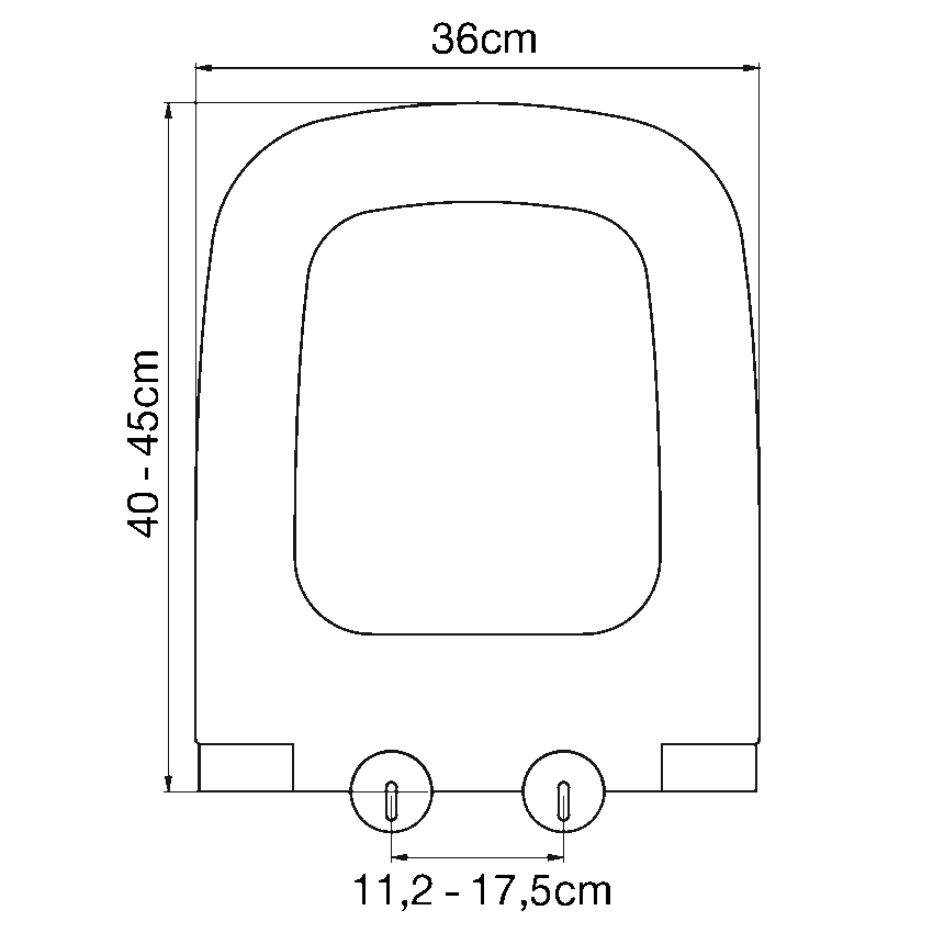 0405_dim Κάλυμμα λεκάνης Duroplast ELVIT 0405 Soft Close SLIM ΤΕΤΡΑΓΩΝΟ - Image 2