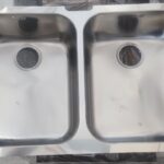 Νεροχύτης υποκαθήμενος ανοξείδωτος 89x51 εκ. με 2γούρνες 45χ40cm  βάθους 21cm, για ερμ.90 εκ., APELL