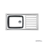 Νεροχύτης Κουζίνας Ανοξείδωτος Anniversario 100 x 50 Αpell Inox Λείο