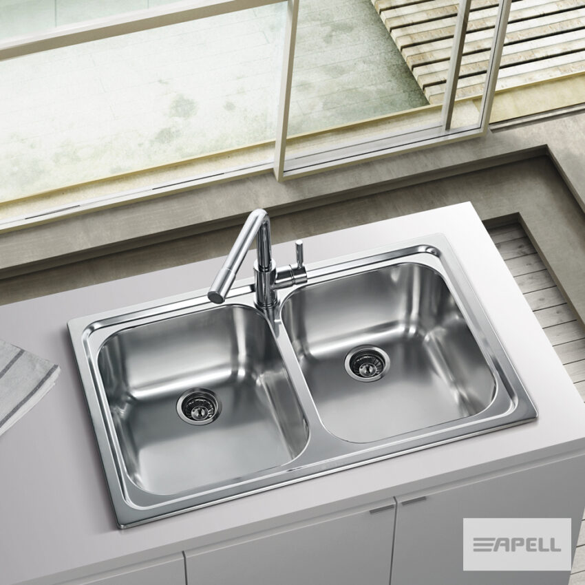 Νεροχύτης Κουζίνας Ανοξείδωτος Anniversario 79x50 Αpell Inox Λείο - Image 2