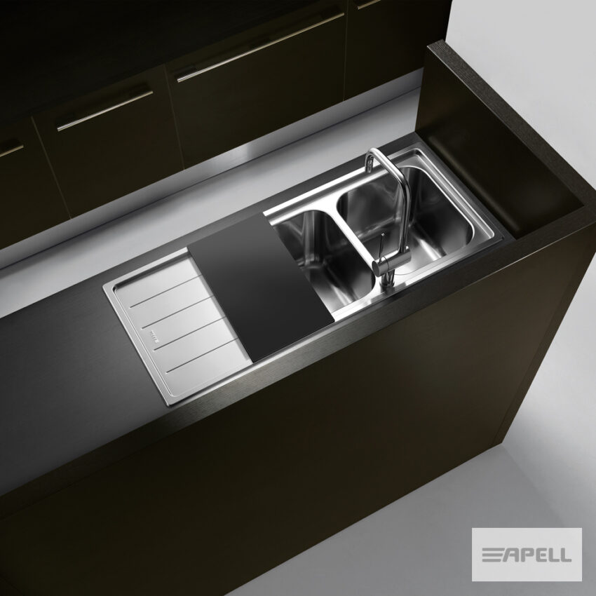 Νεροχύτης Κουζίνας Ανοξείδωτος Linear 116x50 Αpell Inox Λείο - Image 2