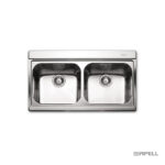 Νεροχύτης Κουζίνας Ανοξείδωτος Iris 89,7x51 Αpell Inox silver glass - Image 2