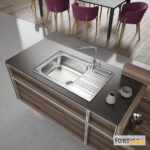 Νεροχύτης Κουζίνας Ανοξείδωτος Valley 78x50 Fortinox Inox Λείο - Image 2