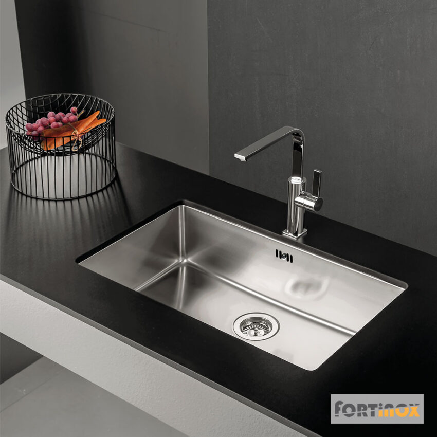 Νεροχύτης Κουζίνας Ανοξείδωτος Squadro 75x44 Fortinox Inox Λείο - Image 2