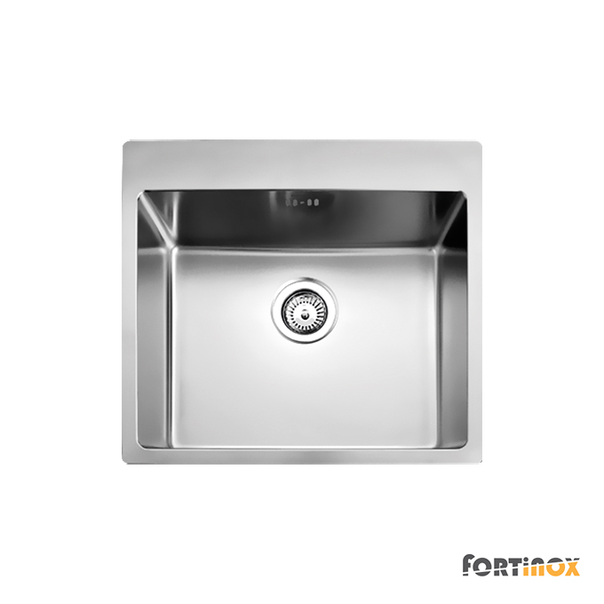 Νεροχύτης Κουζίνας Ανοξείδωτος Squadro 55x50 Νεροχύτης Κουζίνας Ανοξείδωτος Squadro 55x50,5 Fortinox Inox Λείο - Image 1