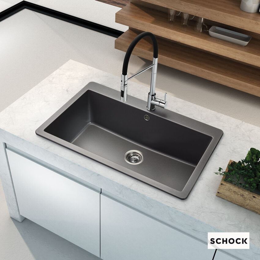 Νεροχύτης Κουζίνας Γρανίτη Mono 83,8x53 Schock Cristadur Puro Granite - Image 2