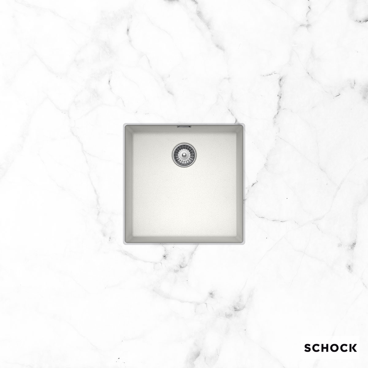 Νεροχύτης Κουζίνας Γρανίτη Manhattan Υποκαθήμενος 45 Νεροχύτης Κουζίνας Γρανίτη Manhattan Υποκαθήμενος 45,6x45,6 Schock Cristalite Super White Granite - Image 1