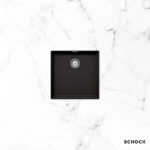 Νεροχύτης Κουζίνας Γρανίτη Manhattan Υποκαθήμενος 45,6x45,6 Schock Cristalite Nero Granite