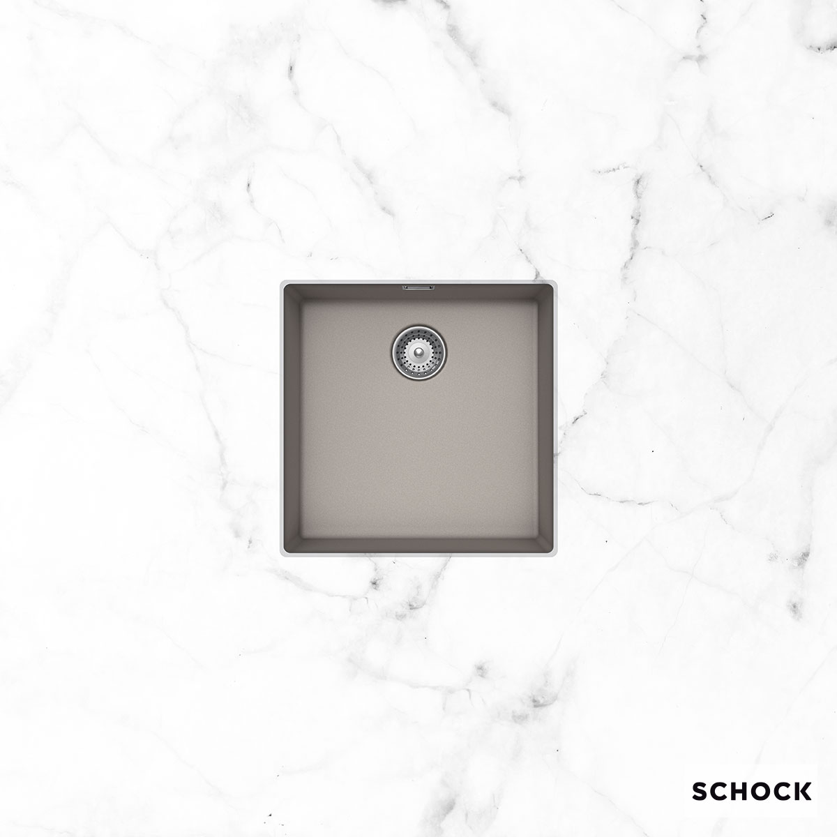 Νεροχύτης Κουζίνας Γρανίτη Manhattan Υποκαθήμενος 45 Νεροχύτης Κουζίνας Γρανίτη Manhattan Υποκαθήμενος 45,6x45,6 Schock Cristalite Concrete Granite - Image 1