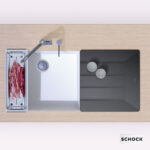 Νεροχύτης Κουζίνας Γρανίτη Manhattan Υποκαθήμενος 55,6x45,6 Schock Cristalite SuperWhite Granite - Image 2