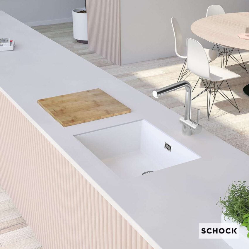 Νεροχύτης Κουζίνας Γρανίτη Manhattan Υποκαθήμενος 55,6x45,6 Schock Cristalite SuperWhite Granite - Image 3