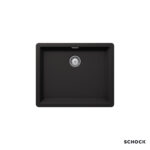 Νεροχύτης Κουζίνας Γρανίτη Manhattan Υποκαθήμενος 55,6x45,6 Schock Cristalite Nero Granite - Image 3