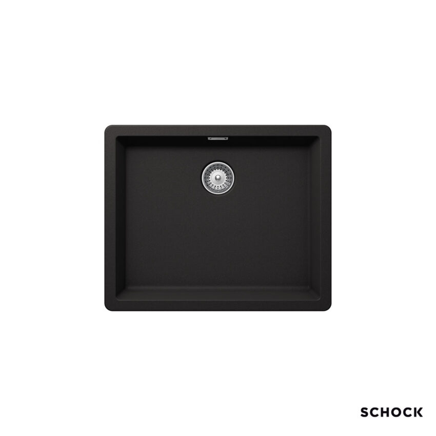 Νεροχύτης Κουζίνας Γρανίτη Manhattan Υποκαθήμενος 55,6x45,6 Schock Cristalite Nero Granite - Image 3