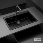 Νεροχύτης Κουζίνας Γρανίτη Manhattan 79x50 Schock Cristalite Nero Granite - Image 3