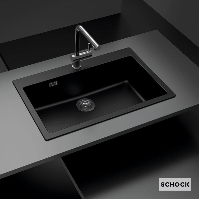 Νεροχύτης Κουζίνας Γρανίτη Manhattan 79x50 Schock Cristalite Nero Granite - Image 3