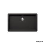 Νεροχύτης Κουζίνας Γρανίτη Manhattan Υποκαθήμενος 75x45,6 Schock Cristalite Nero Granite - Image 3