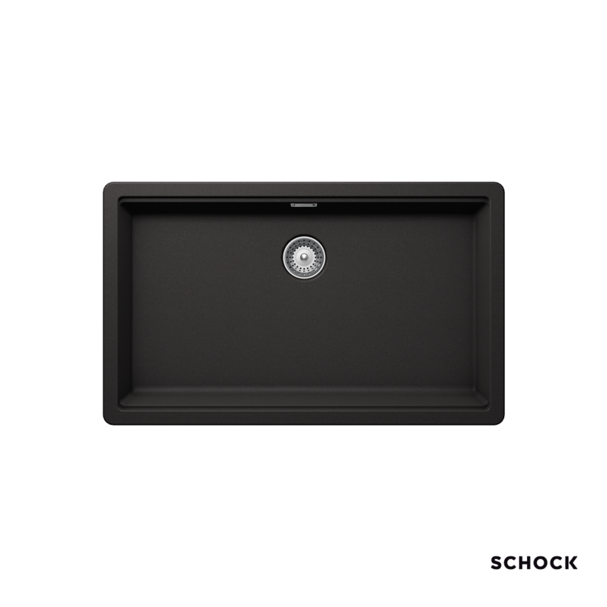 Νεροχύτης Κουζίνας Γρανίτη Manhattan Υποκαθήμενος 75x45,6 Schock Cristalite Nero Granite - Image 3