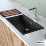 Νεροχύτης Κουζίνας Γρανίτη Manhattan Υποκαθήμενος 75x45,6 Schock Cristalite Nero Granite - Image 4