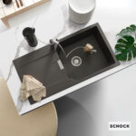 Νεροχύτης Κουζίνας Γρανίτη Manhattan 100x51 Schock Cristalite Asphalt Granite - Image 2